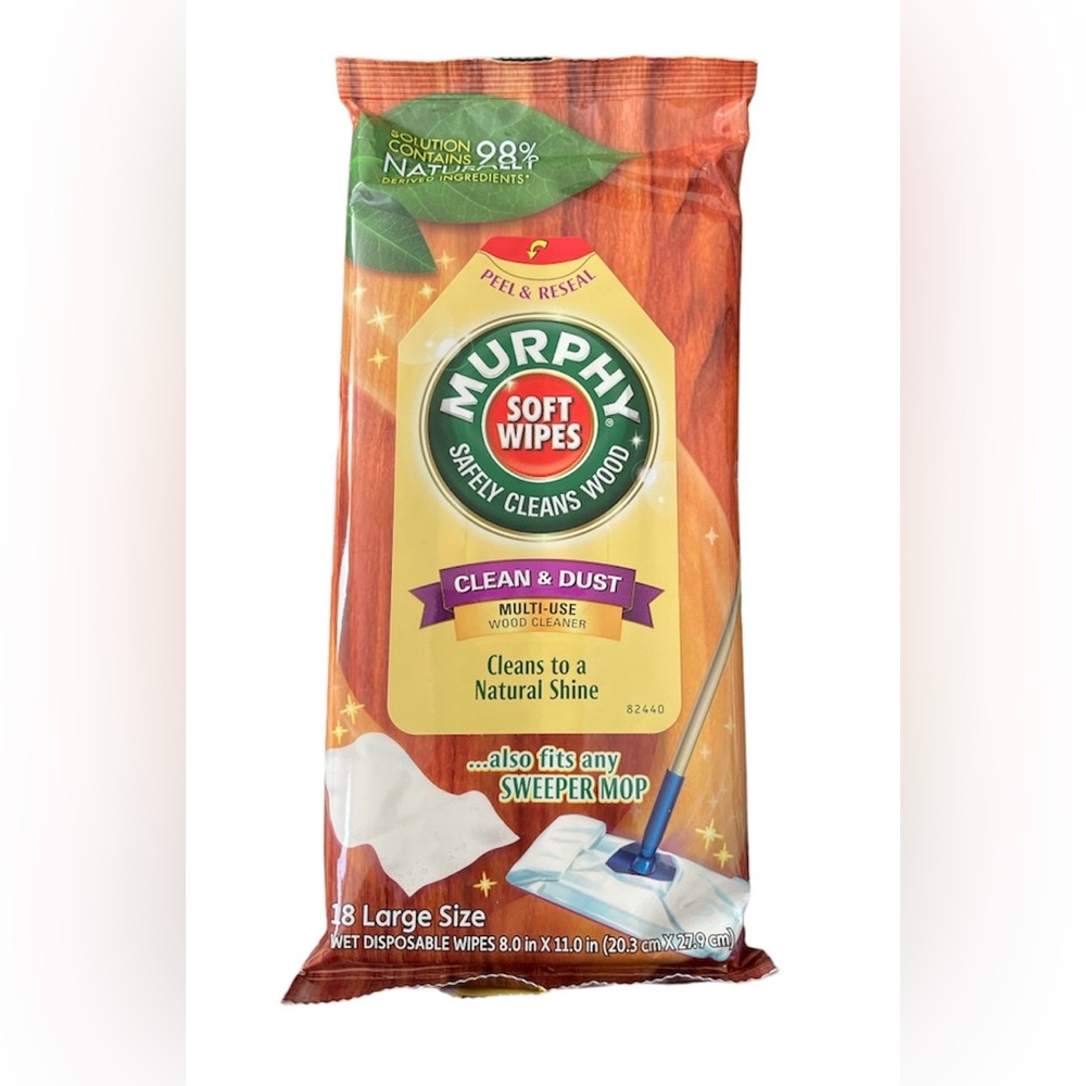 Murphy Soft Wipes Clean & Dust Multi-Use Wood Cleaner 18 Large Size Pack x1